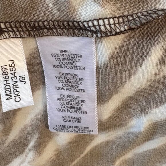 Calvin Klein's Women's XL Brown & Cream Zebra Stripe Short Sleeve Top - Picture 5 of 5